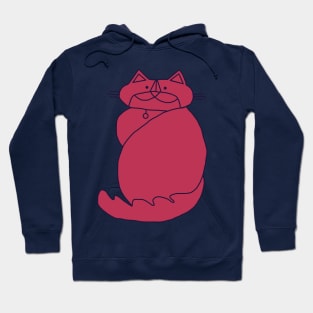 Kevin the Cat in Viva Magenta Color of the Year 2023 Hoodie